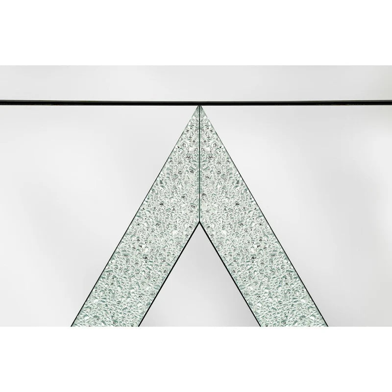 Armoire de rangement à 2 portes Argent/Gris – Garniture miroir, Motif diamant