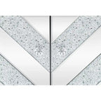 Armoire de rangement à 2 portes Argent/Gris – Garniture miroir, Motif diamant
