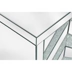 Armoire de rangement à 2 portes Argent/Gris – Garniture miroir, Motif diamant