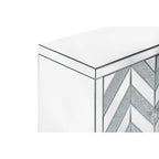 Armoire de rangement à 2 portes Argent/Gris – Garniture miroir, Motif diamant