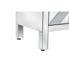 Armoire de rangement à 2 portes Argent/Gris – Garniture miroir, Motif diamant