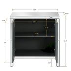 Armoire de rangement à 2 portes Argent/Gris – Garniture miroir, Motif diamant