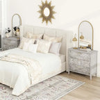 Meuble de rangement 3 tiroirs gris et blanc – Simple, pour chambre / salon / bureau