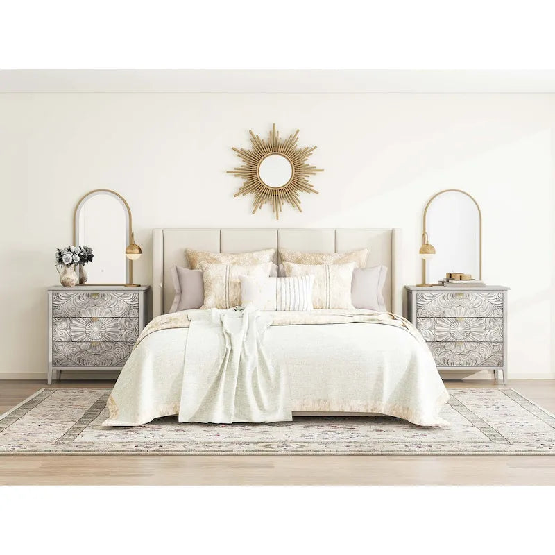 Meuble de rangement 3 tiroirs gris et blanc – Simple, pour chambre / salon / bureau