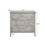 Meuble de rangement 3 tiroirs gris et blanc – Simple, pour chambre / salon / bureau
