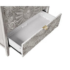 Meuble de rangement 3 tiroirs gris et blanc – Simple, pour chambre / salon / bureau