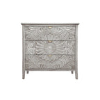 Meuble de rangement 3 tiroirs gris et blanc – Simple, pour chambre / salon / bureau