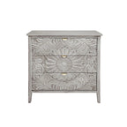 Meuble de rangement 3 tiroirs gris et blanc – Simple, pour chambre / salon / bureau