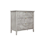 Meuble de rangement 3 tiroirs gris et blanc – Simple, pour chambre / salon / bureau