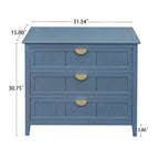 Meuble bas à 3 tiroirs bleu, style américain, simple