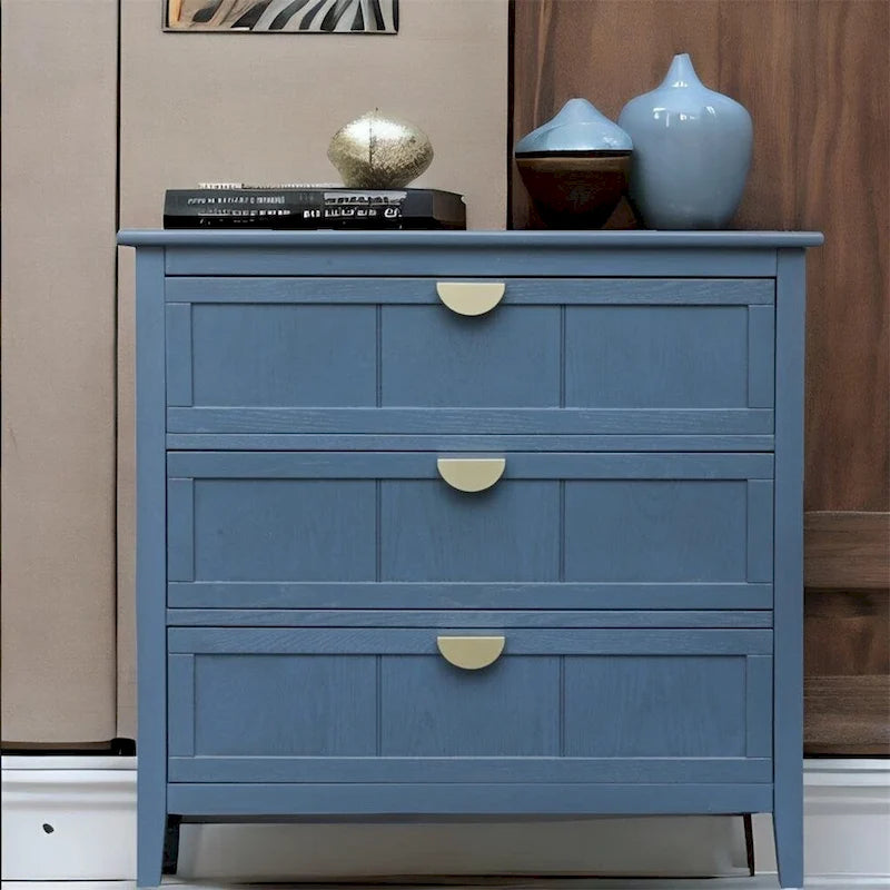 Meuble bas à 3 tiroirs bleu, style américain, simple