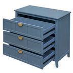 Meuble bas à 3 tiroirs bleu, style américain, simple