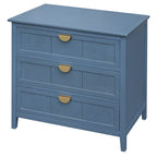 Meuble bas à 3 tiroirs bleu, style américain, simple