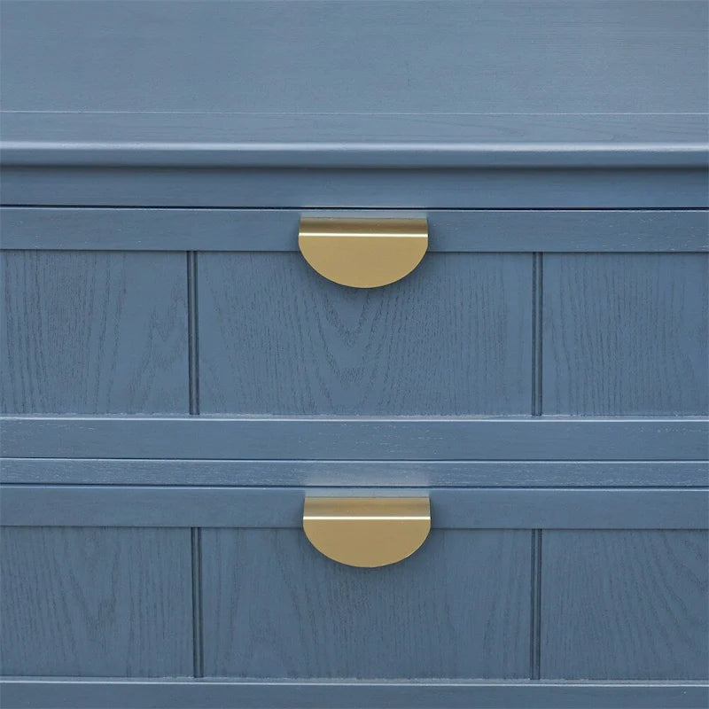 Meuble bas à 3 tiroirs bleu, style américain, simple