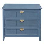 Meuble bas à 3 tiroirs bleu, style américain, simple