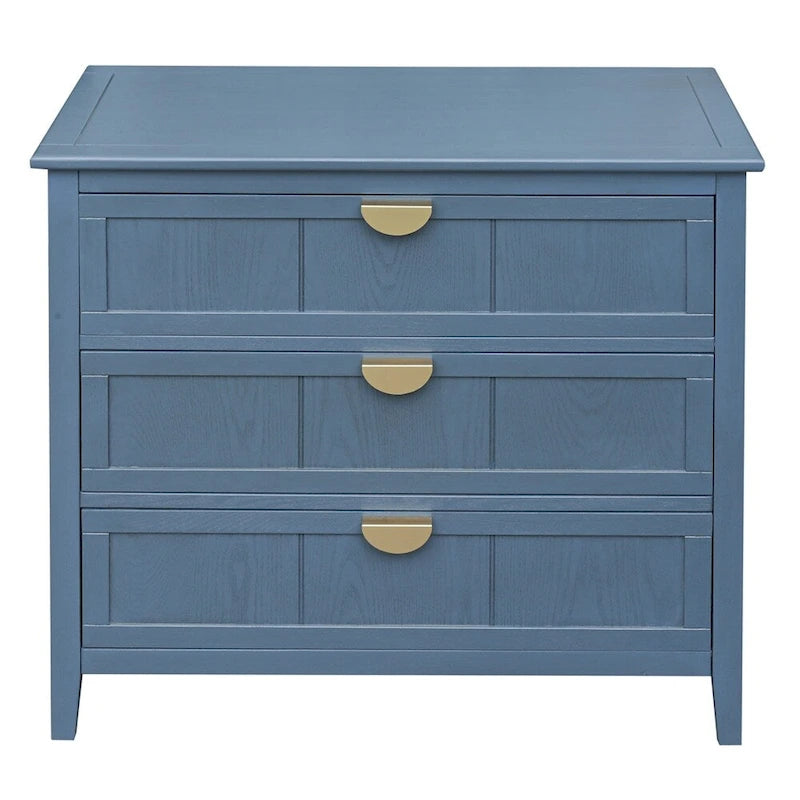 Meuble bas à 3 tiroirs bleu, style américain, simple