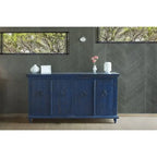 Buffet de ferme bleu à 4 portes – 1 place assuise (73 po)