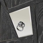Bahut à 4 portes avec miroir – Gris / Bois