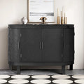 Buffet bas avec portes sculptées antiques – Noir / Blanc / Gris antique / Bleu marine
