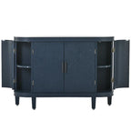 Buffet bas avec portes sculptées antiques – Noir / Blanc / Gris antique / Bleu marine
