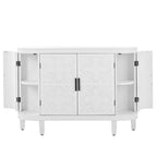 Buffet bas avec portes sculptées antiques – Noir / Blanc / Gris antique / Bleu marine