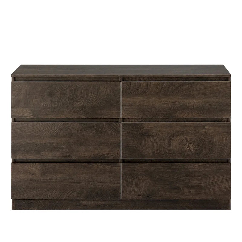 Commode de rangement à 6 tiroirs marron/gris/gris foncé – Convient pour 1 personne