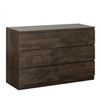 Commode de rangement à 6 tiroirs marron/gris/gris foncé – Convient pour 1 personne