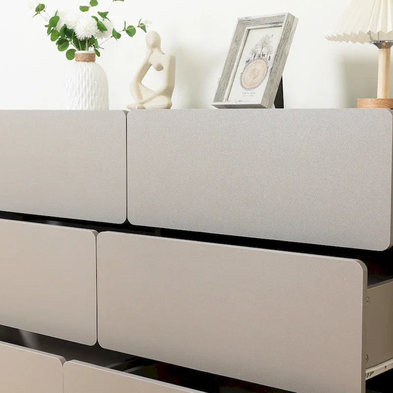 Commode de rangement à 6 tiroirs marron/gris/gris foncé – Convient pour 1 personne