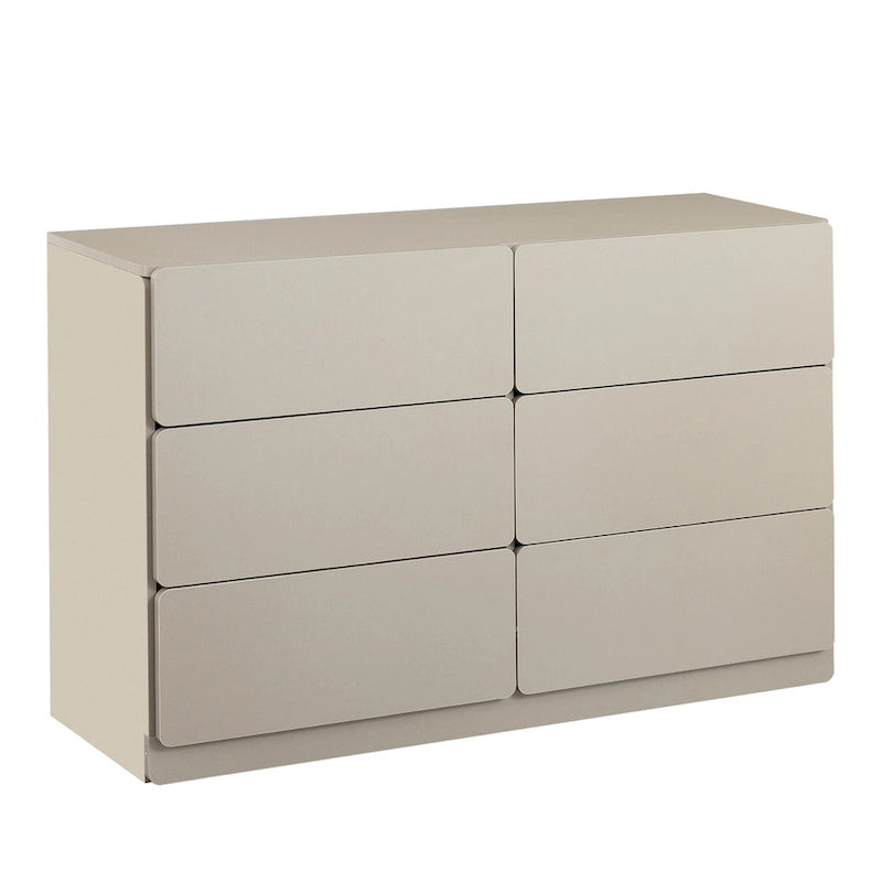 Commode de rangement à 6 tiroirs marron/gris/gris foncé – Convient pour 1 personne