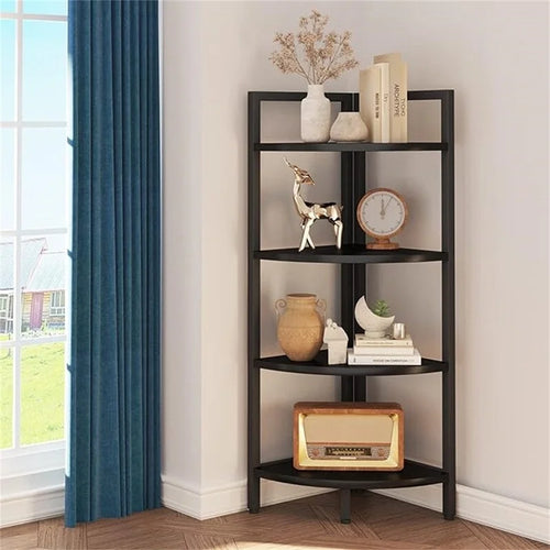 Corner Bookshelf 4 Tier Stand - 25.1D x 16.9W x 51H