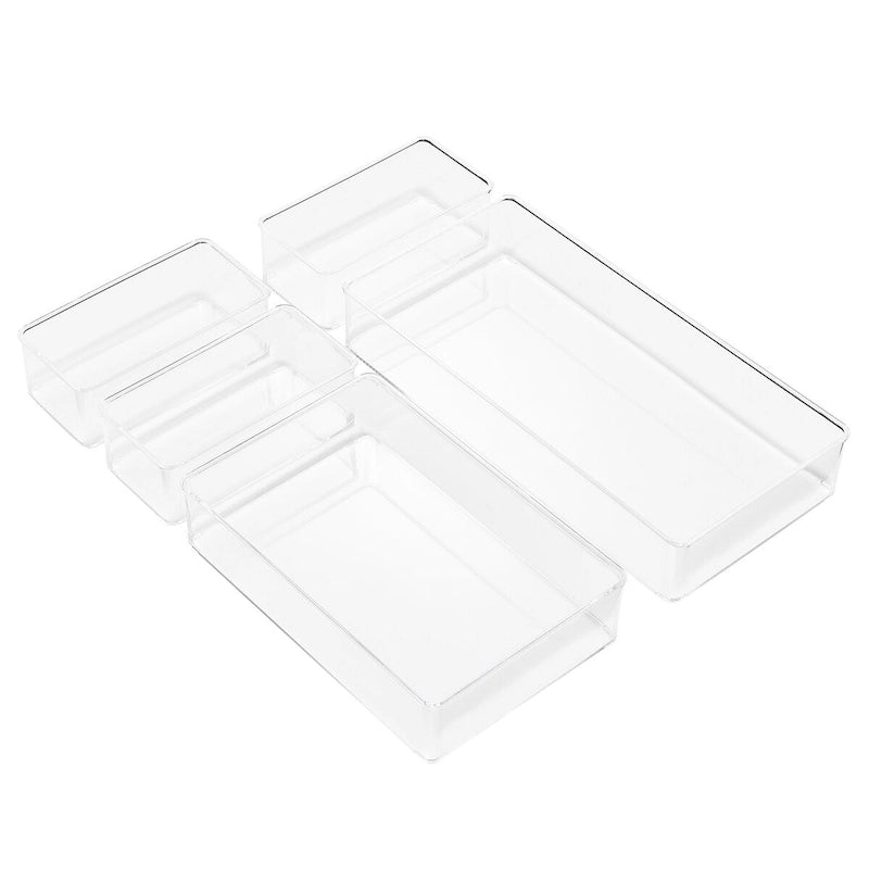 Ensemble de 5 organisateurs de tiroir transparents et brillants – Pour 1 utilisateur