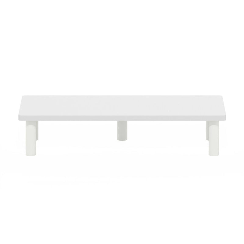 Support de moniteur surélevé à cadre tubulaire blanc, utilisateur unique