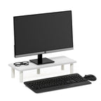 Support de moniteur surélevé à cadre tubulaire blanc, utilisateur unique