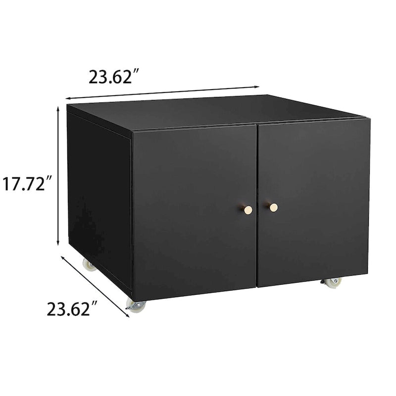 Caisson mobile en acier noir à 2 tiroirs