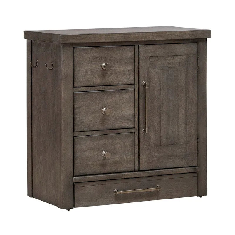Mangeoire pour animaux avec tiroirs de rangement « Flea Market », blanc/gris anthracite – 1 animal