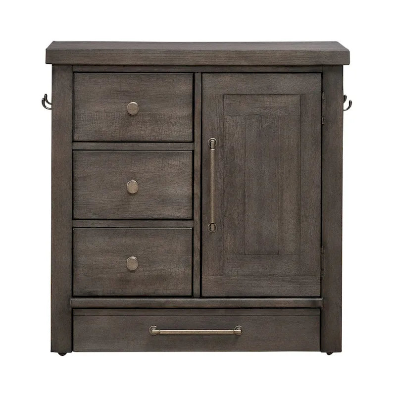 Mangeoire pour animaux avec tiroirs de rangement « Flea Market », blanc/gris anthracite – 1 animal