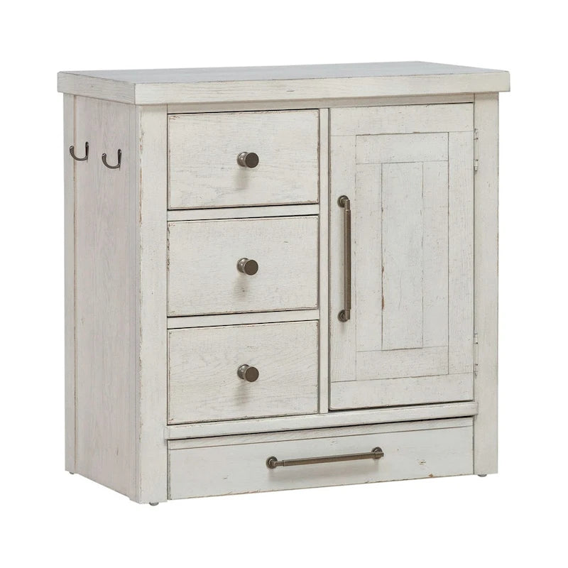 Mangeoire pour animaux avec tiroirs de rangement « Flea Market », blanc/gris anthracite – 1 animal