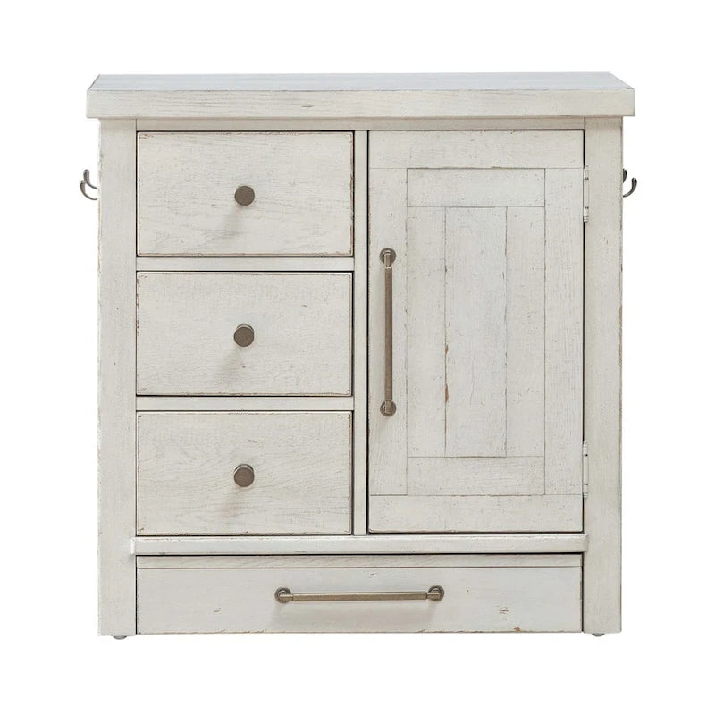 Mangeoire pour animaux avec tiroirs de rangement « Flea Market », blanc/gris anthracite – 1 animal