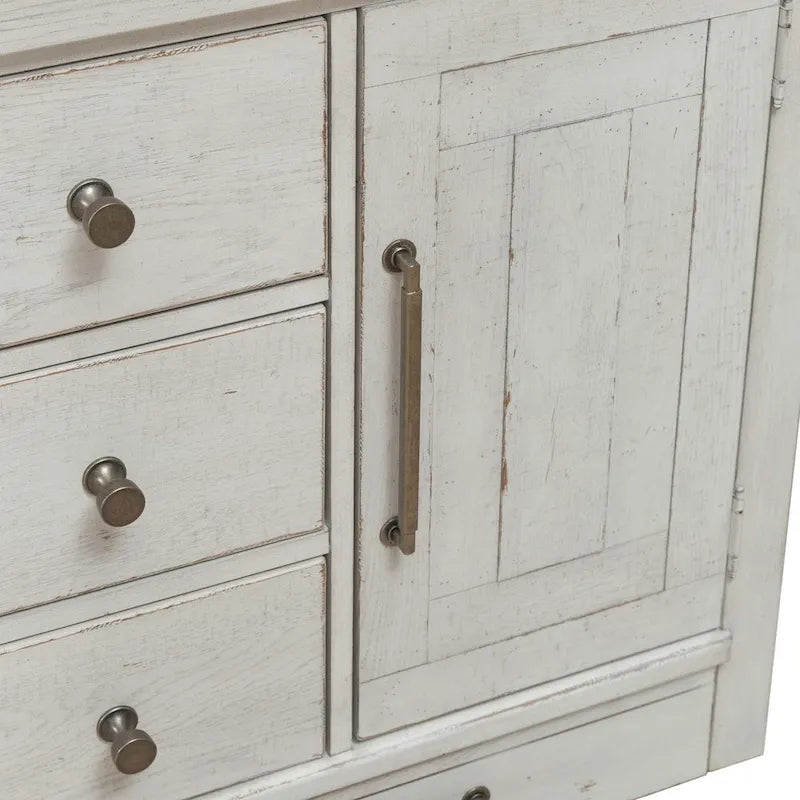 Mangeoire pour animaux avec tiroirs de rangement « Flea Market », blanc/gris anthracite – 1 animal