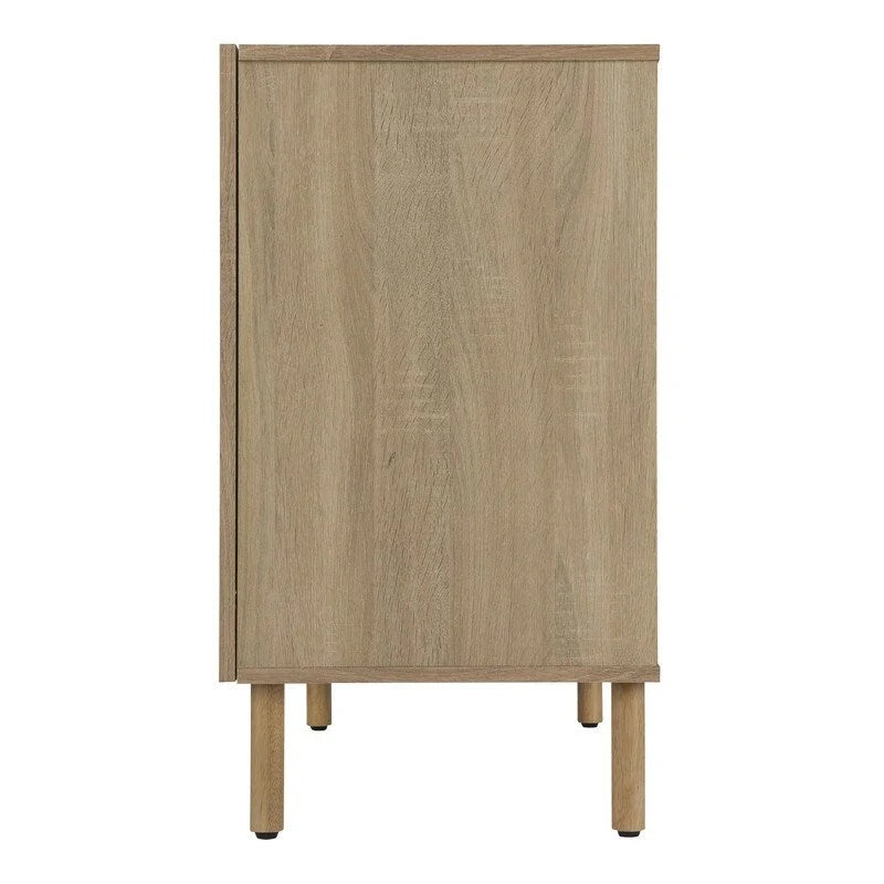 Armoire 2 portes noire et marron clair, MDF, montage par 1 personne
