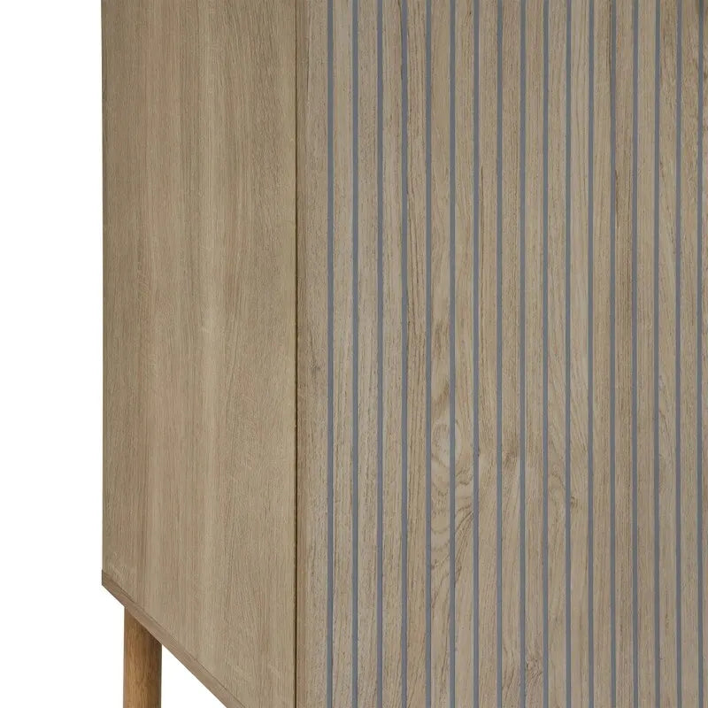 Armoire 2 portes noire et marron clair, MDF, montage par 1 personne