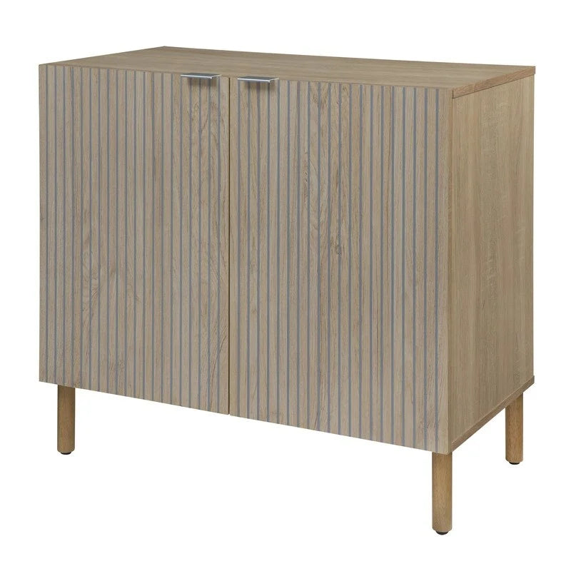 Armoire 2 portes noire et marron clair, MDF, montage par 1 personne
