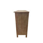 Meuble de rangement marron à 2 portes – Style sculpté à la main, assemblage par 1 personne