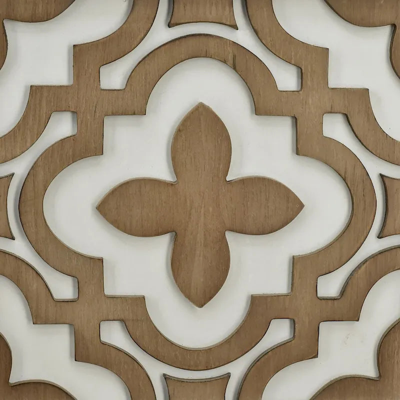 Meuble de rangement marron à 2 portes – Style sculpté à la main, assemblage par 1 personne