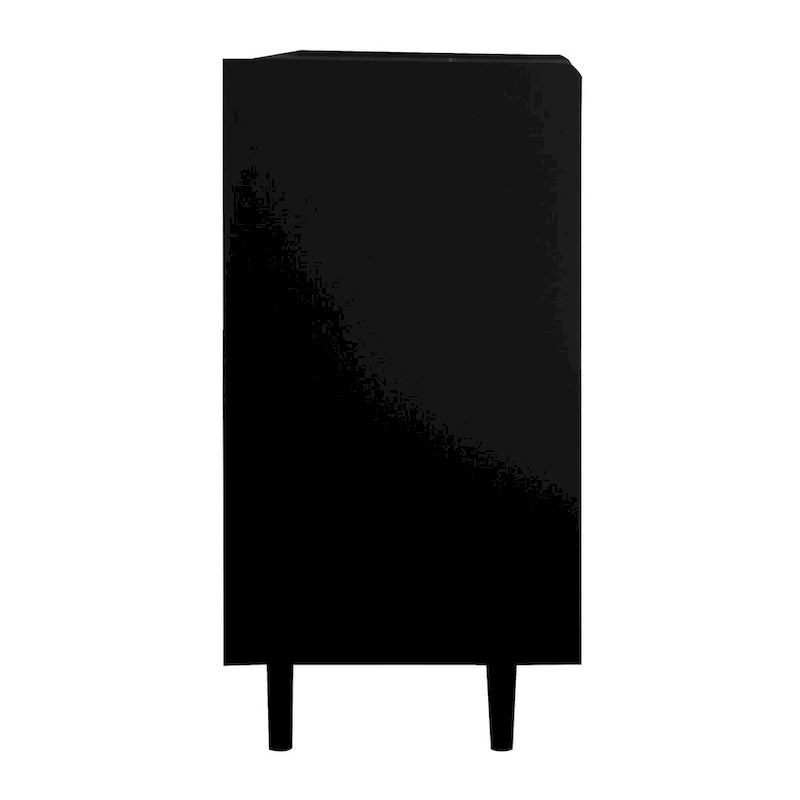 Bahut Buffet Noir & Rouge – 2 Tiroirs, 2 Étagères Ouvertes, 1 Placard