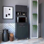 Meuble de cuisine à deux portes Wengé noir, simple