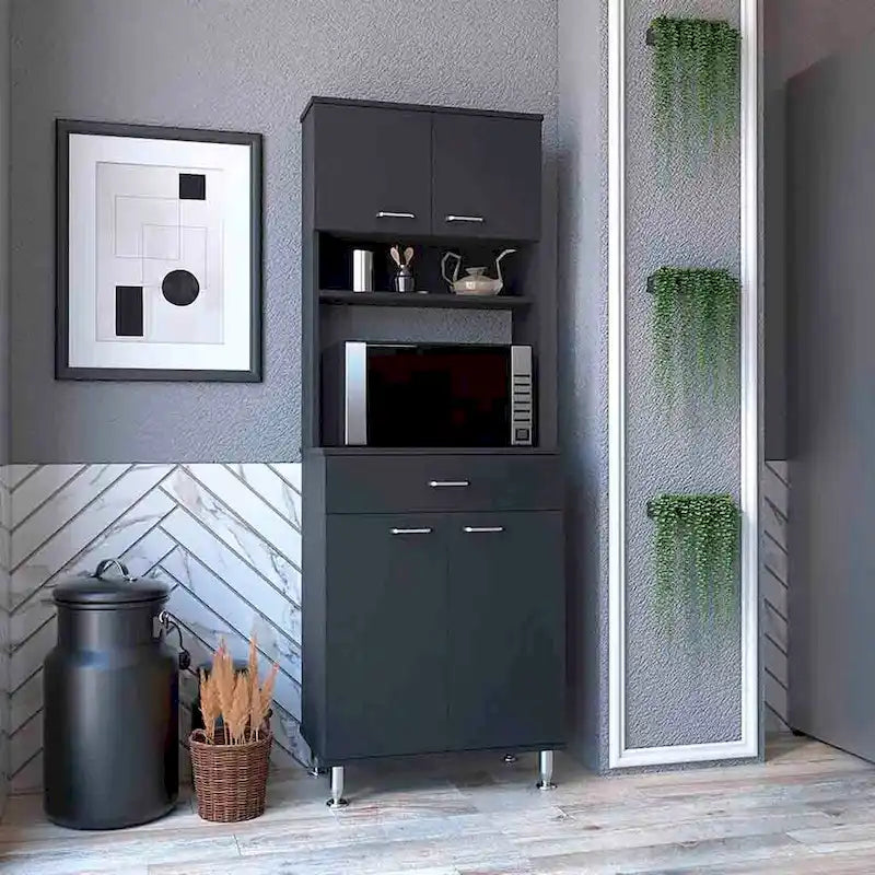 Meuble de cuisine à deux portes Wengé noir, simple