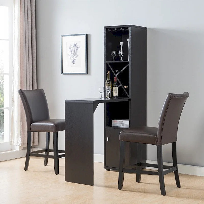 Meuble Bar Expresso avec Table Extensible et Casier à Vin, 1 à 2 Places