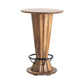Table de pub ronde marron, bois rustique, 2 places – 71 cm l. x 71 cm P. x 107 cm H.