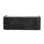 Enfilade Courbe – Finition Bois Naturel / Noir Antique, Poignées Dorées, 2 Portes